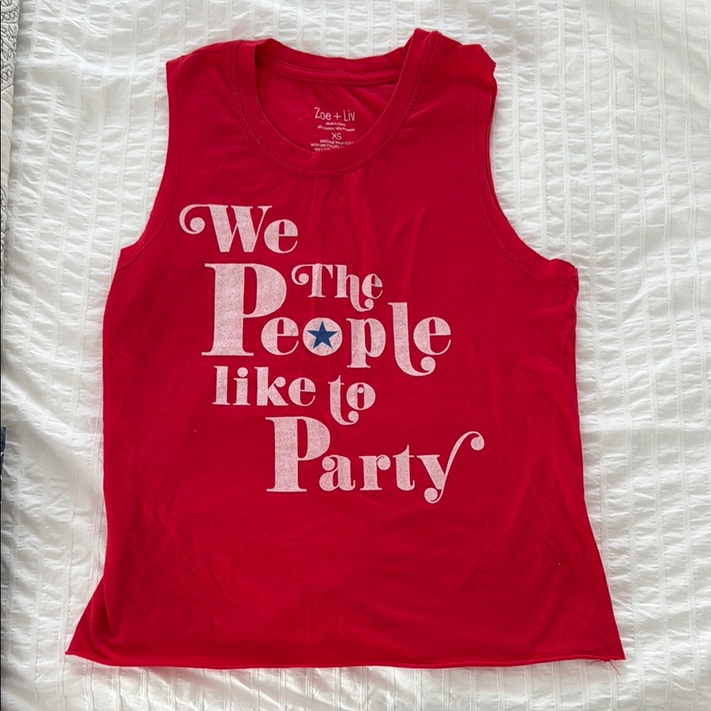 Red Zoe + Liv Graphic Tank Top